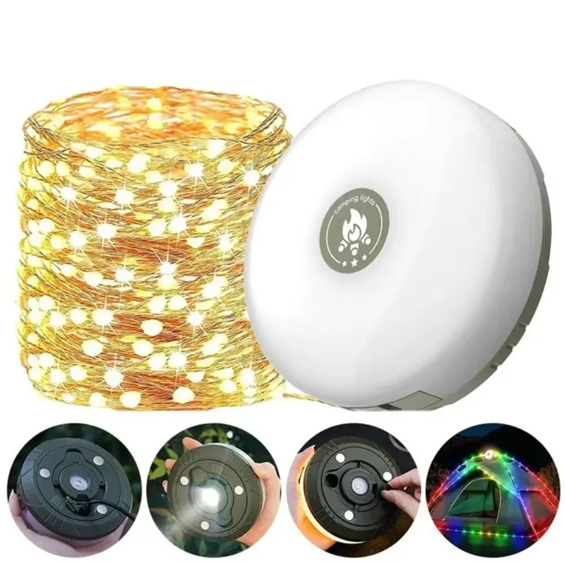 ไฟแคมป์ปิ้ง LED แบบใหม่ พร้อมที่เก็บสายวัด ไฟเต็นท์สร้างบรรยากาศกลางแจ้ง