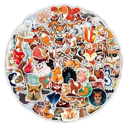 100Pcs/Pack INS Novelty Cartoon Cute Kawaii Fox Stickers PVC Waterproof Stickers Decals For Kids Boys Girls Toys Gifts