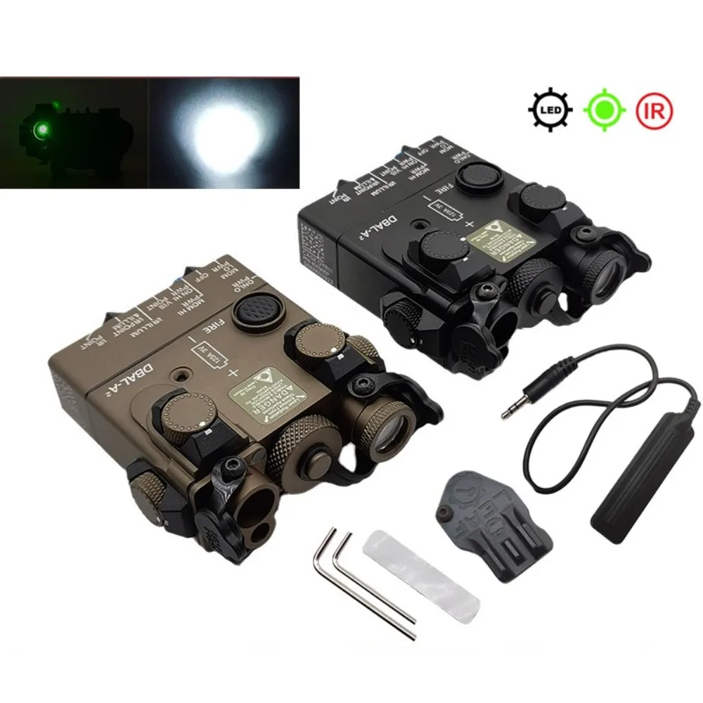 

Metal DBAL-A2 Full Function Green Laser Indicator PEQ Laser IR Flashlight Strong Light Illumination 20mm Guide