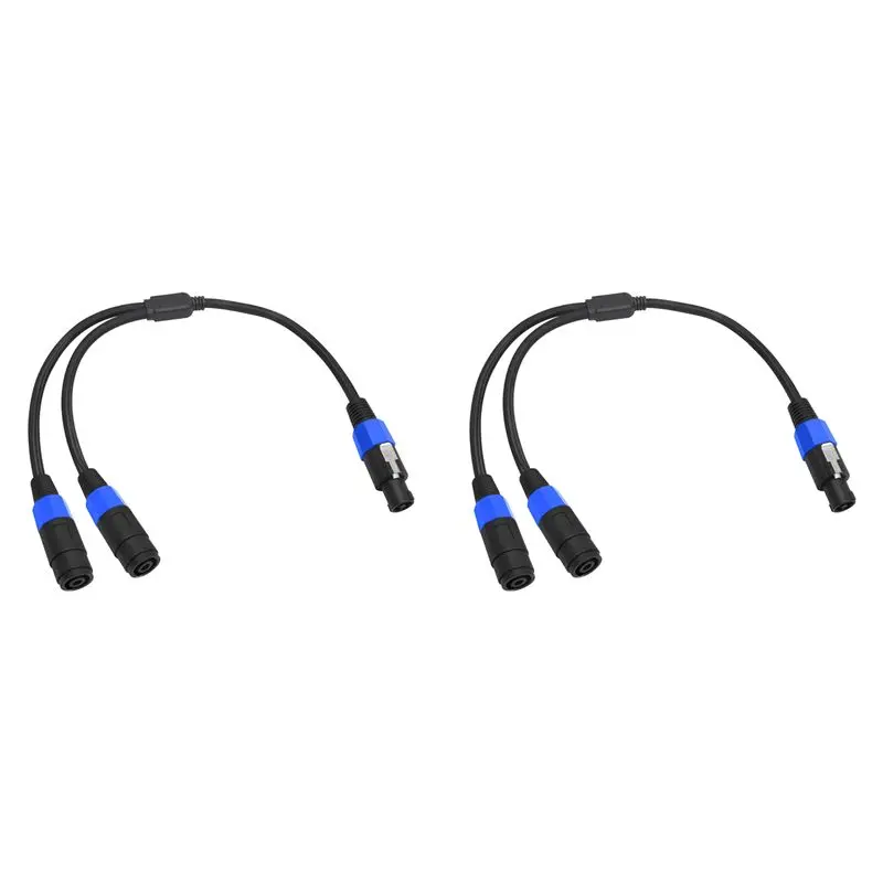 AS95 Speakon Male to 2 Female Y Splitter Cable NL4FC 4 Core Speaker Connector Plug for Audio System