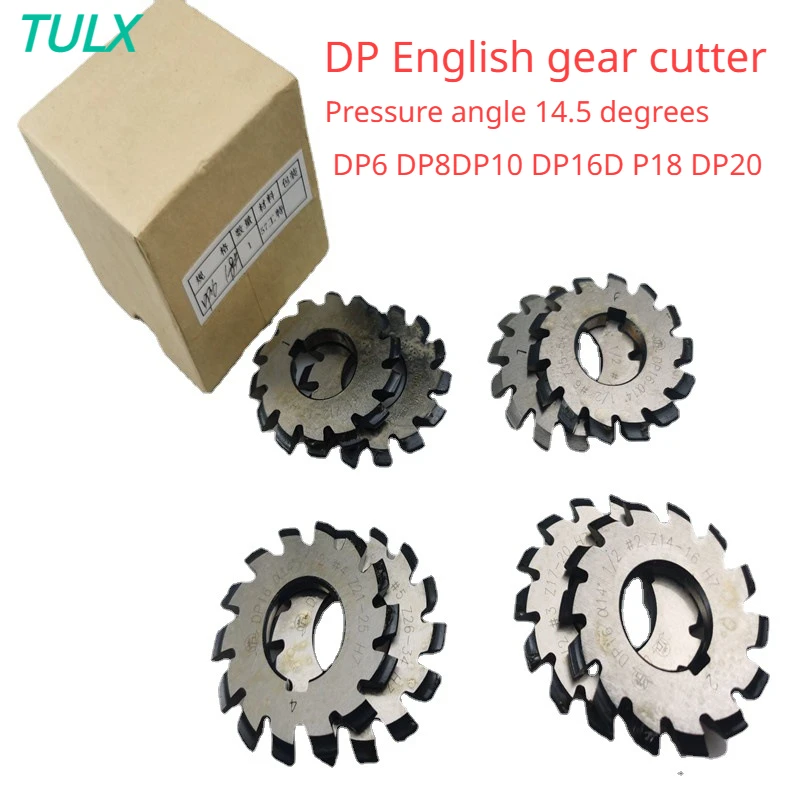 TULX 1PCS Gear Milling Cutter inch HSS Gear Cutting Tools Pressure Angle 14.5 Degrees DP8 DP16D P18 DP20 1-8