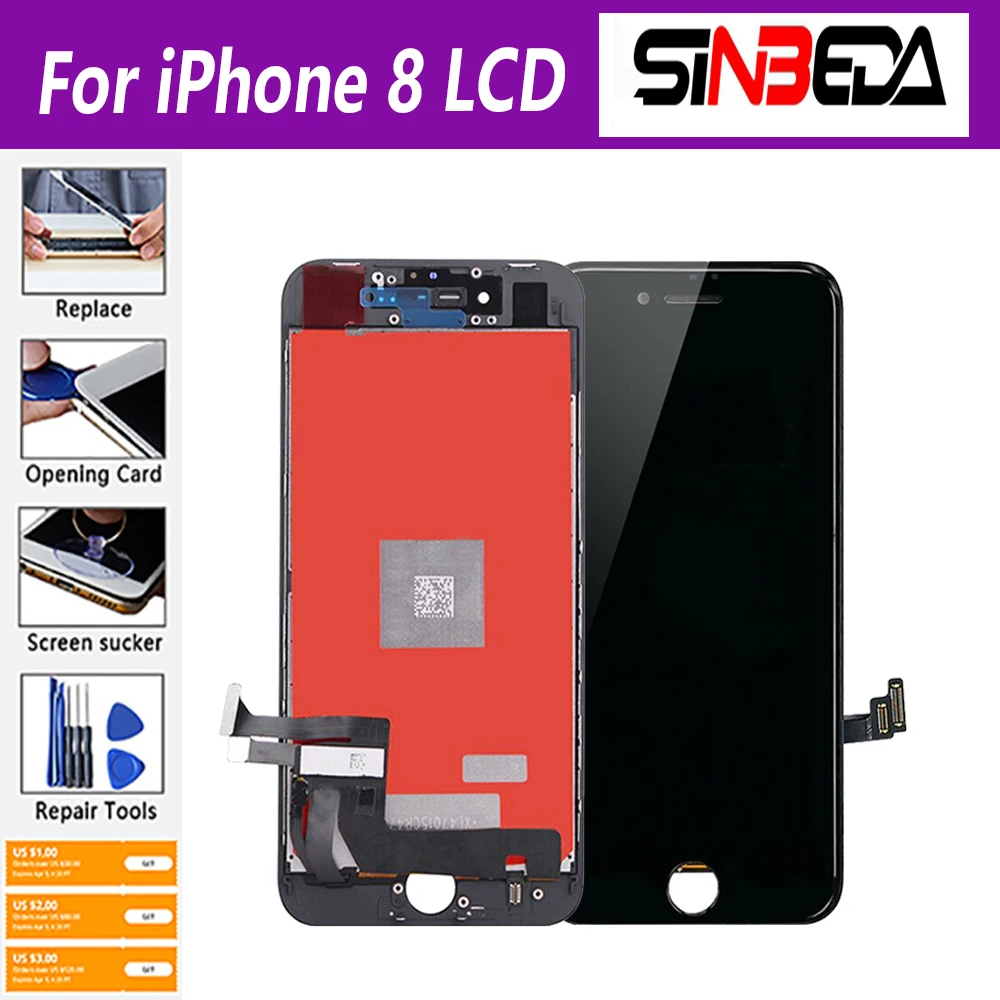 

LCD Screen For iPhone 8 A1863 A1905 A1906 LCD Display With 3D Touch Screen Digitizer For iPhone 8 LCD Replacement