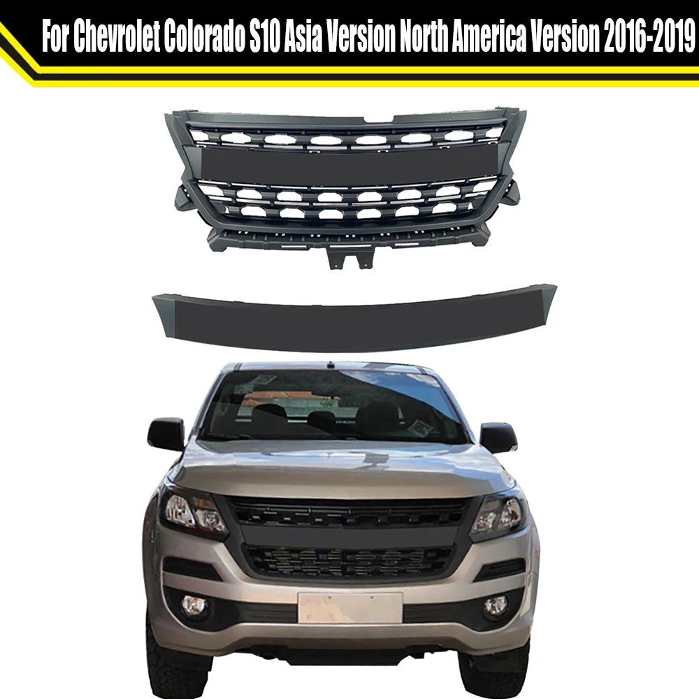 For Chevrolet Colorado S10 Asia Version North America Version 2016-2019 Bumper Front Racing Grill Grills Mask Radiator Grille