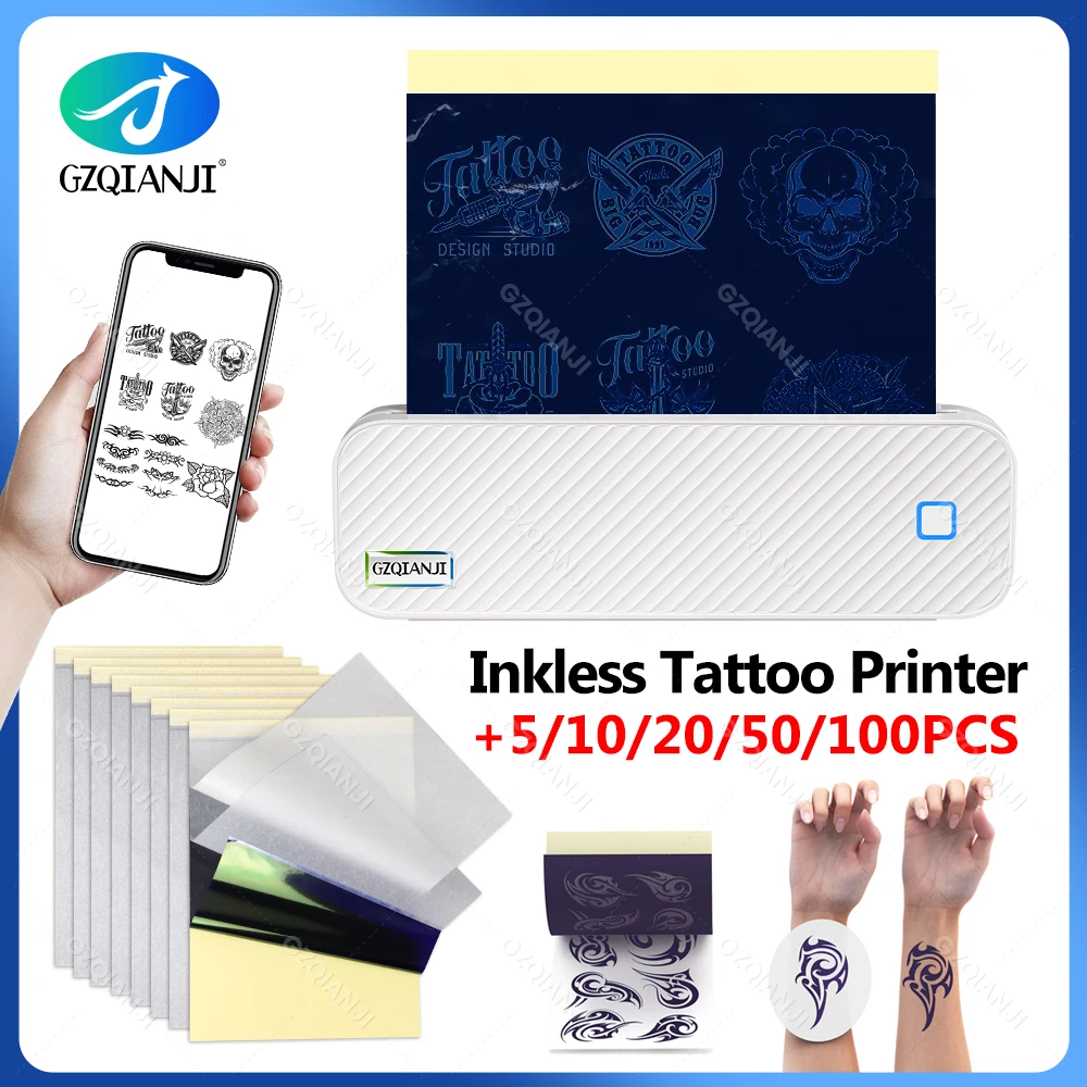 

A4 Bluetooth Thermal Printer Drawing Stencil Transfer Machines Multi-Function Label Maker Printing Copier Tattoo Paper 2 in 1