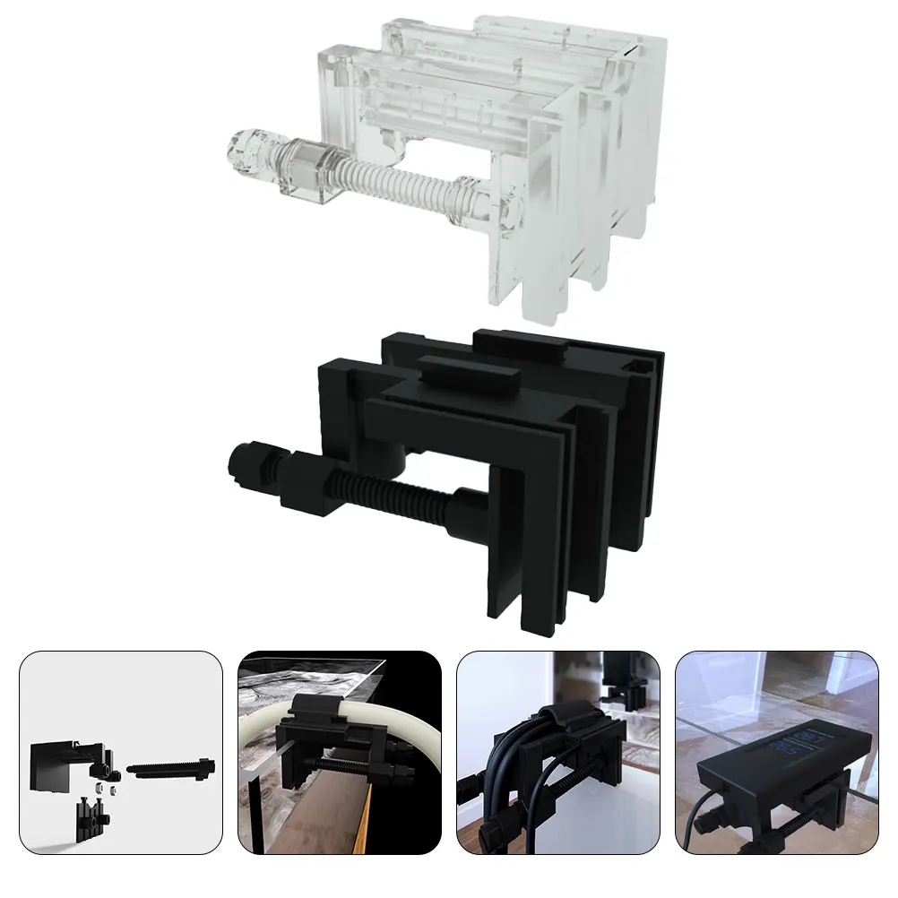 

2 Pcs Filter Water Pipe Holder Durable Acrylic Firmly Hold Pipes Fish Tank Aquarium Hose Clamp Practical Stable