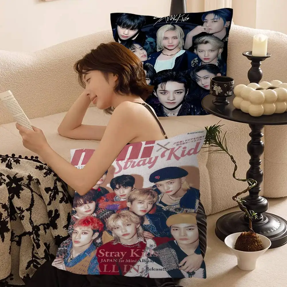 Kpop S-Stray K-Kids شخصية وسادة غطاء غرفة نوم الاطفال البرية ديكور الحفلات المخدة طفل عيد ميلاد دش هدية