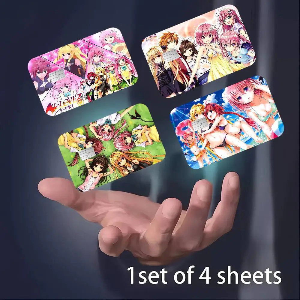 To Love-Ru Darkness-pegatinas de piel para tarjetas de crédito, sin residuos adhesivos, a prueba de agua, para tarjetas de crédito VISA, tarjeta de acceso en metro