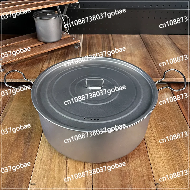 

Pure titanium 5.5L amphora with lid outdoor steamer soup pot picnic camping portable