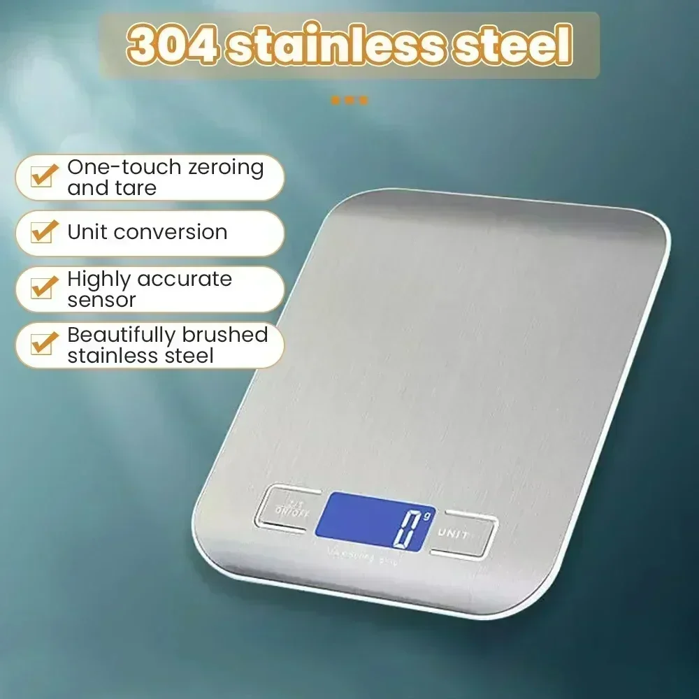 

10kg/1g High Precision Stainless Steel Electronic Scale Portable Electronic Digital Kitchen Home Food Snack Weighing Baking Tool