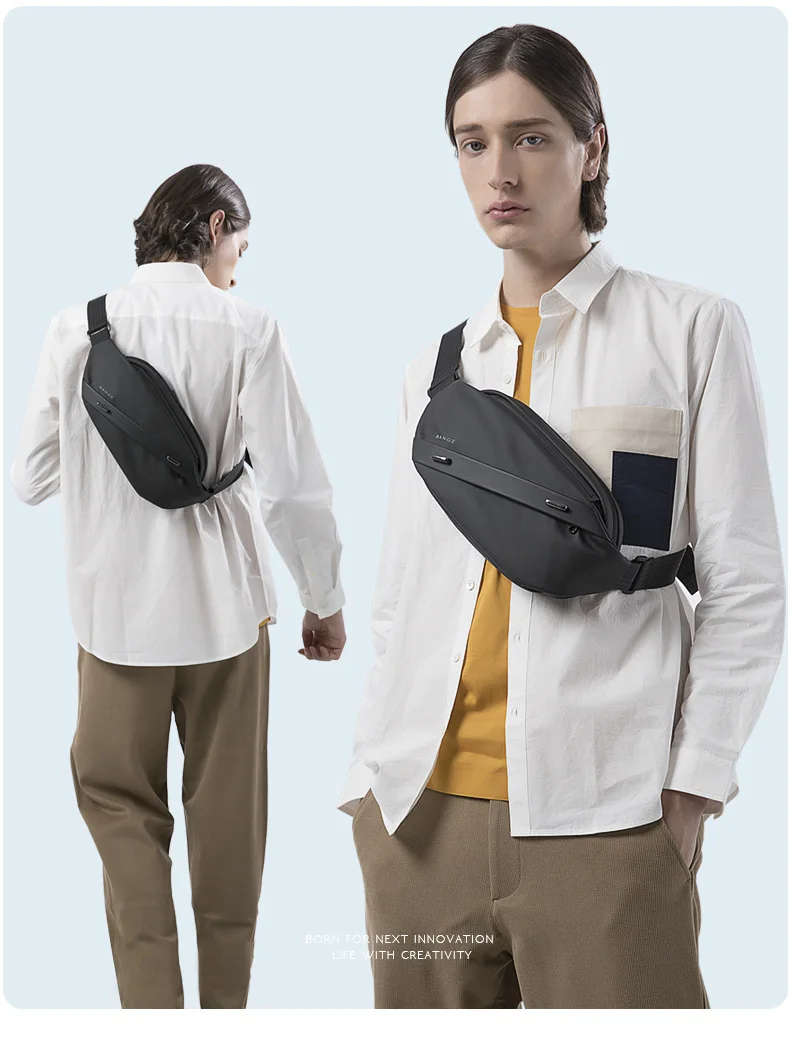 BANGE Big Capacity Waterproof Multifunction Crossbody Bag Men Shoulder Bag Male Sling Chest Bags For Waist Belt Matching