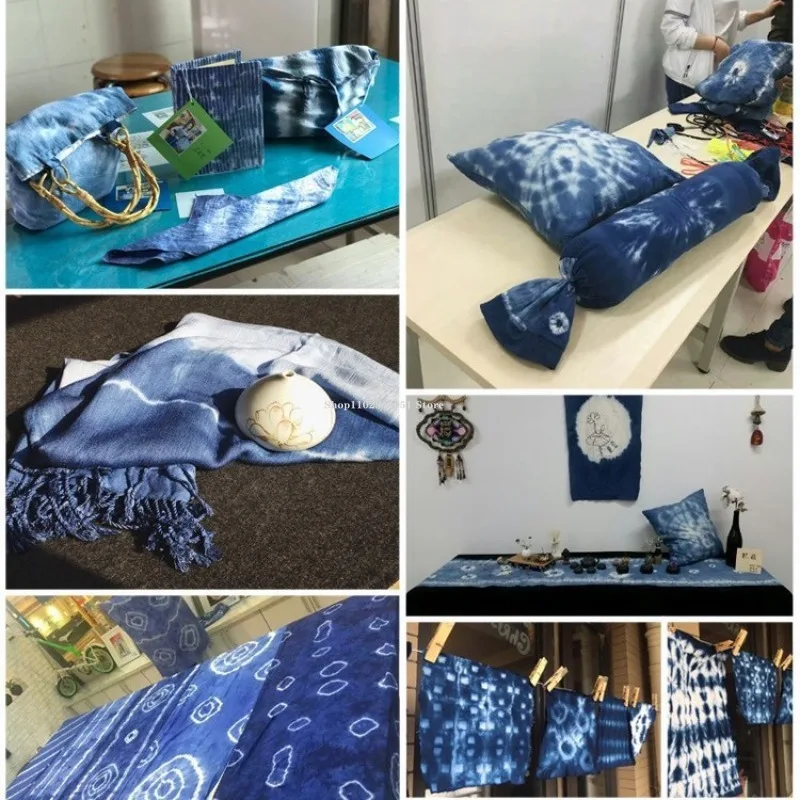 500 جرام النيلي الطين نبات طبيعي صبغ لتقوم بها بنفسك اليدوية منديل من القطن الخالص/رمي وسادة مصبوغ الأزرق للأطفال التعادل الصباغة المواد #3