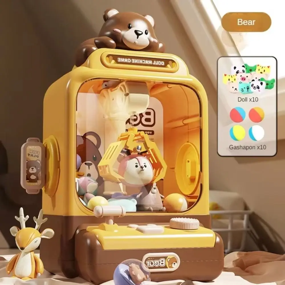 

Cartoon Animals Design Mini Clip Doll Machine Electronic Music Candy Vending Machine Toy Strong Grip Easy To Operate