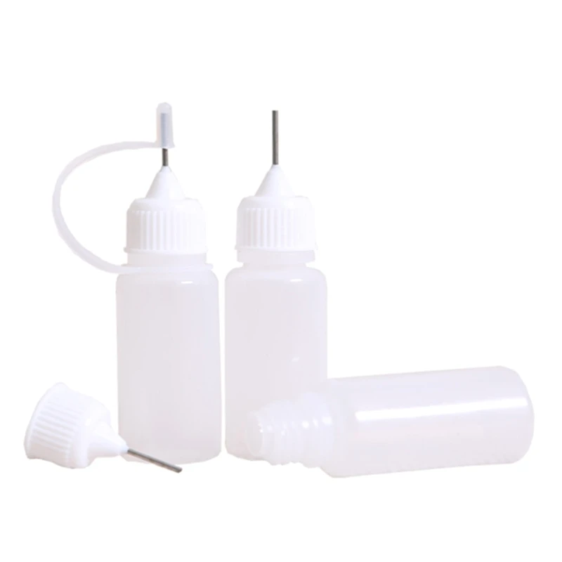 10pcs 10ml Plastic Squeezable Tip Applicator Bottle Dropper Bottles with Needle Tip Caps for Glue Liquid Oil Eyes Drop Shipping