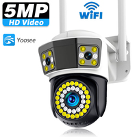 Yoosee Three Lens 12MP 6K WIFI Surveillance Camera PTZ Three Screens Outdoor Wireless Security IP Camera Smart CCTV for House