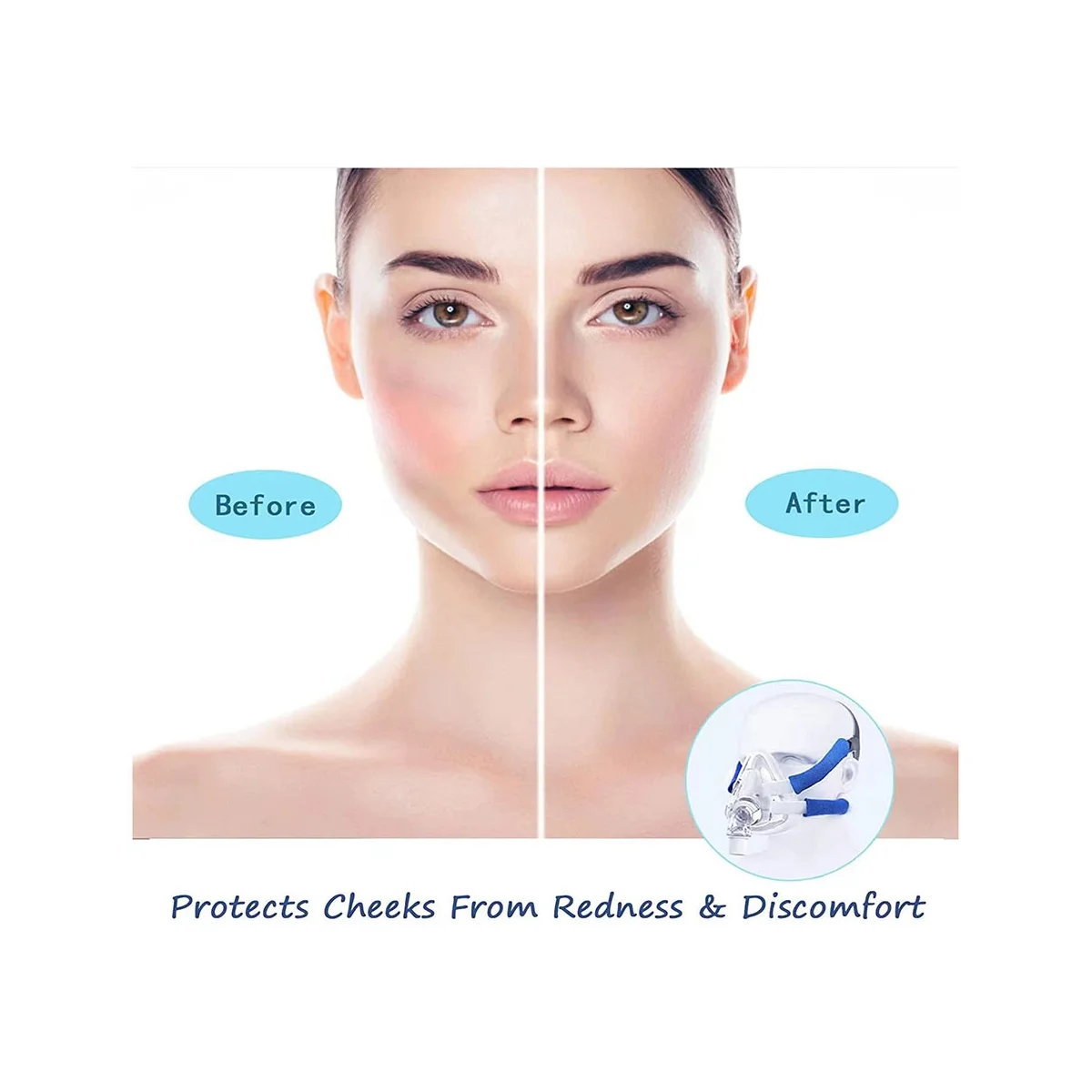 أغطية شاملة وقابلة لإعادة الاستخدام لحزام قناع CPAP ، غطاء وسادة الوجه لحزام Cpap ، وسادات الراحة ، و 4 حزم