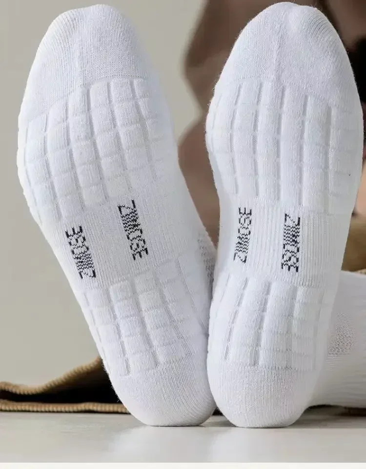 1 oder 4 Stück Socken Herren Baumwolle Deodorant Winter Handtuch unten mit Samt Mittelrohr weiße Strümpfe verdickte Sport-Basketball-Socken – Detail 6