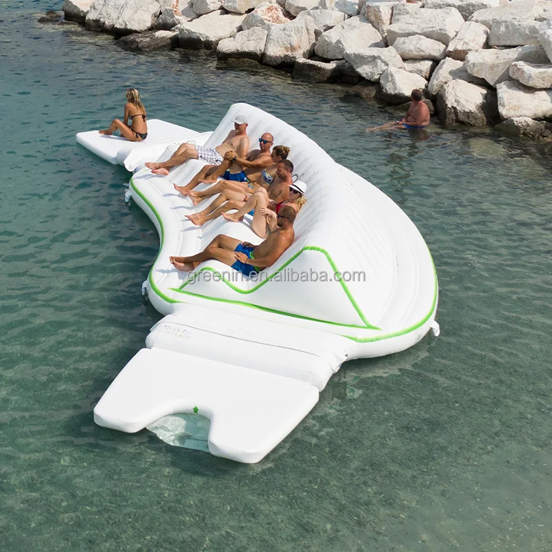 Good quality outdoor portable inflatable beach water floating leisure dock air sofa couch lounger