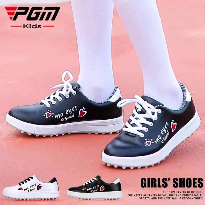 PGM Zapatos de golf Zapatos deportivos para niños Zapatillas impermeables con grafiti para niños y niñas