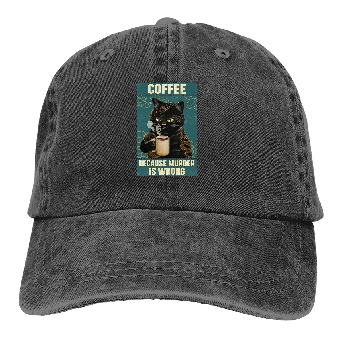 Because Murder Is Wrong Black Cat Lover Essential Baseball Cap Men Hats Women Visor Protection Snapback Cat Lover Caps