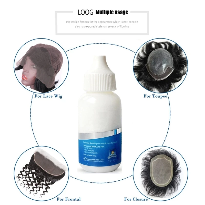 Adhesivo de repuesto para el cabello, pegamento para el cabello adhesivo azul y rosa, pegamento de encaje resistente al agua, tratamiento de reparación de pegamento de encaje, adhesivo de pegamento para peluca