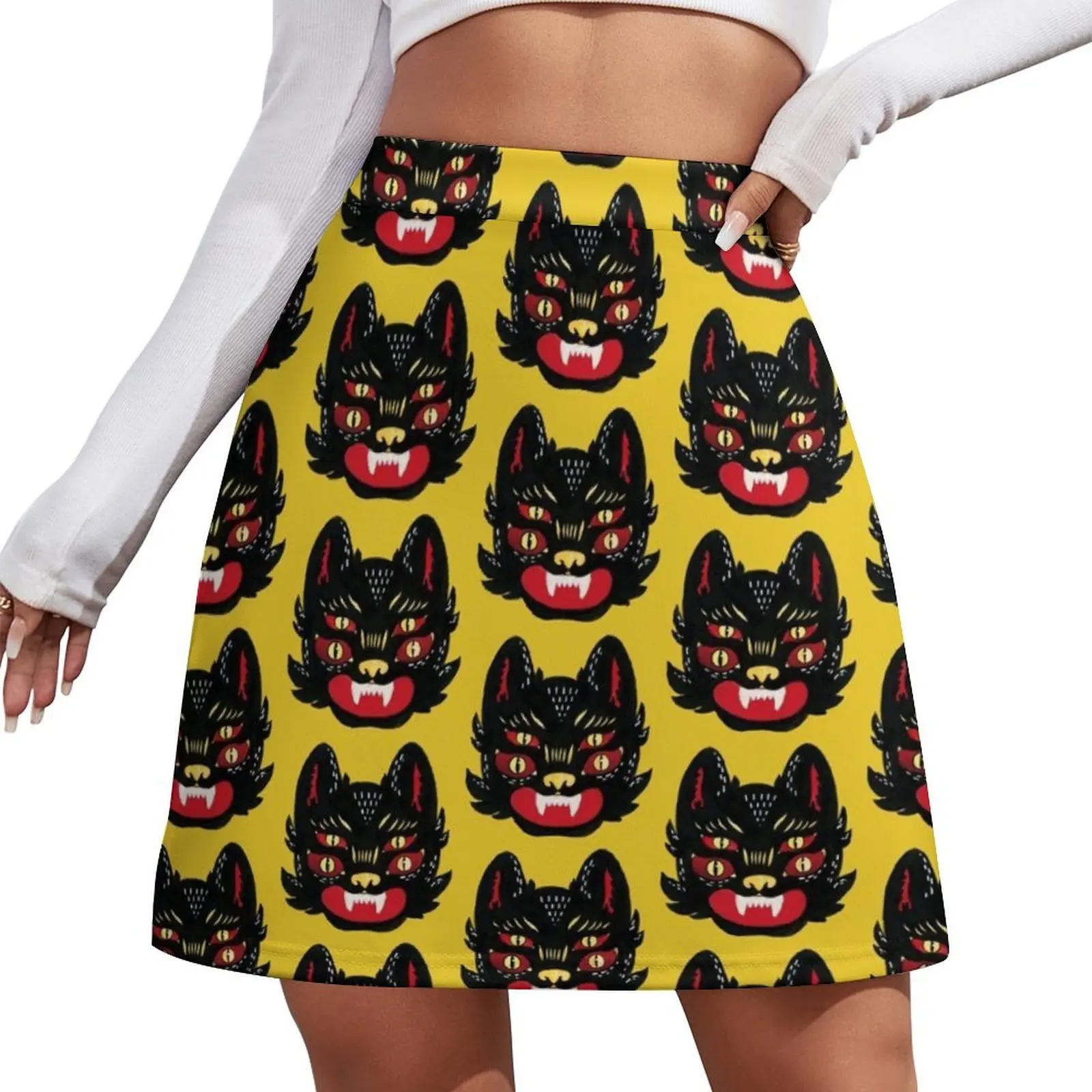 Golden Eyes Mini Skirt new in external clothes rave outfits for women Women's summer skirts kawaii skirt Mini Skirt