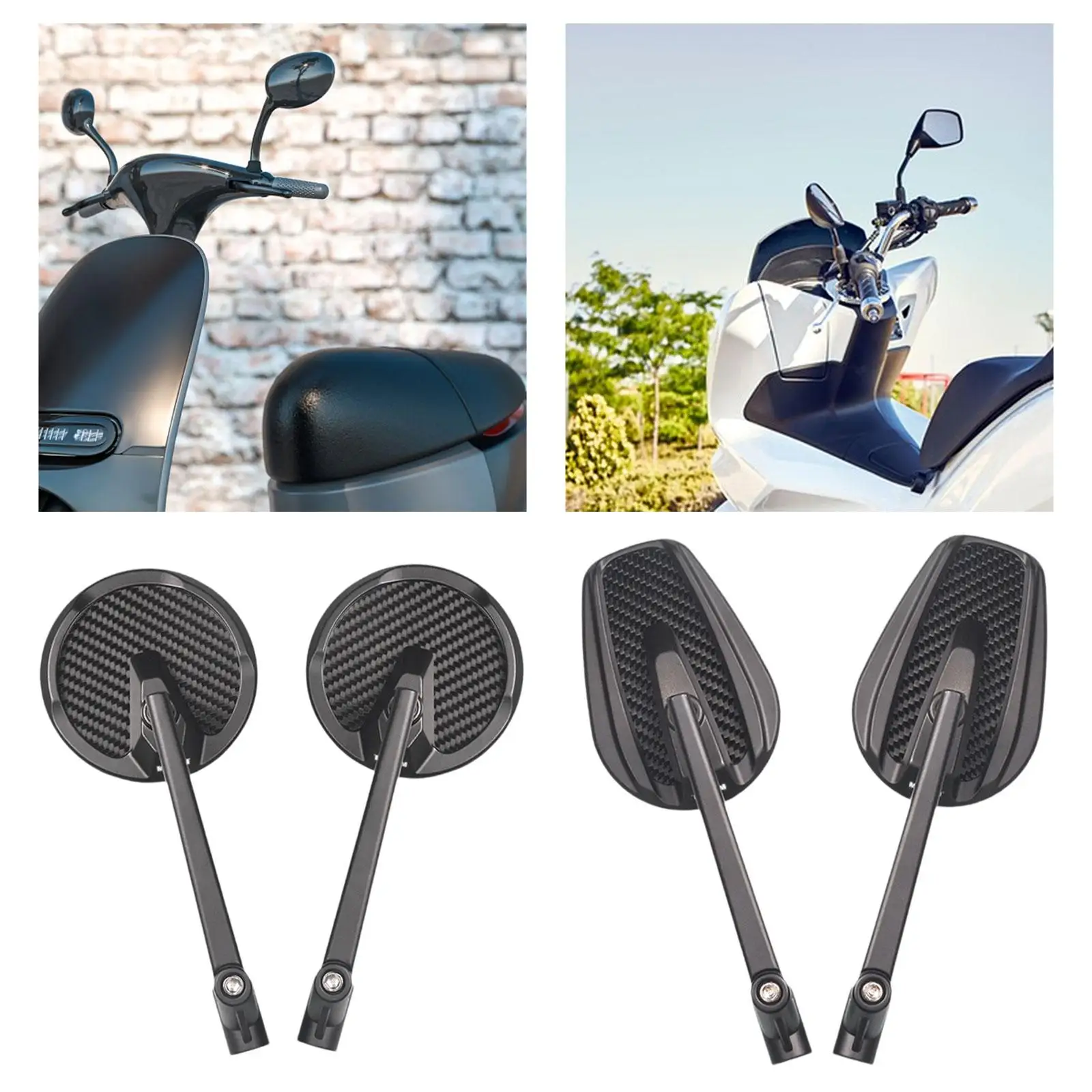 

Rearview Mirrors Stylish Fits M8 M10 Screws Scooter Mirrors Decorative 1 Pair Modification Parts Shockproof for Scooters