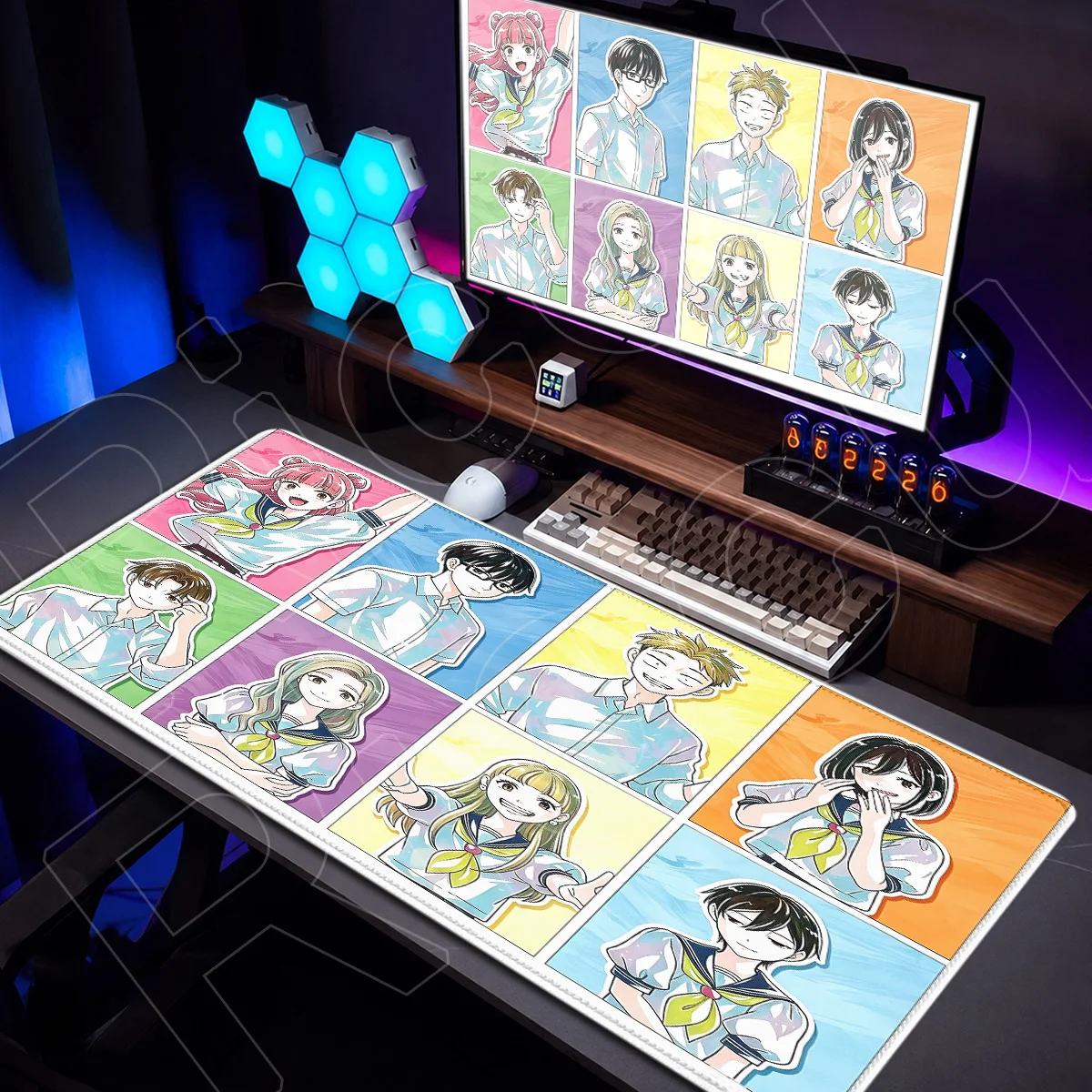 Locking Edge Anime Game Keyboard Mat You and I Are Polar Opposites Cute Girl Miyu Suzuki Desktop Carpet Office Cabinet Mouse Pad