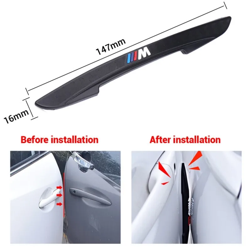 4 Uds. Tiras protectoras anticolisión para Borde de puerta de coche pegatinas para BMW M E90 E91 E92 F07 F10 F15 F16 F20 F30 G30 E60 E61 E62 E36 X5