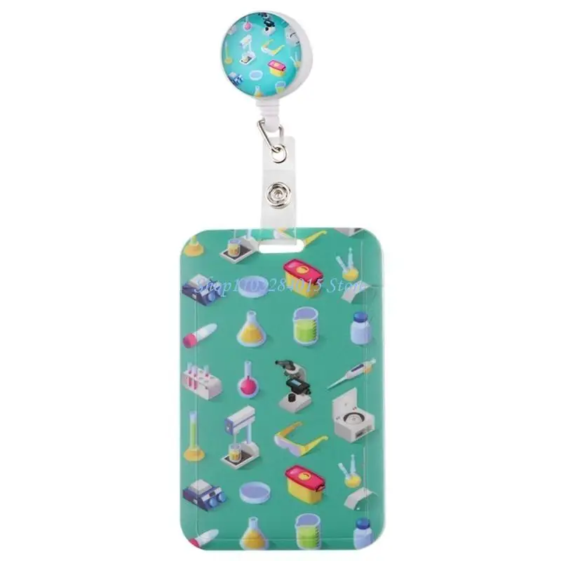 R6FF Rotating Retractable Badge Holder For Doctor Nurse Employees Healthcare Workers