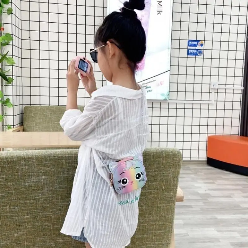 Cute Cat Style Little Kid's Crossbody Bag Lightweight Shoulder Bag with Coin Purse for Daily Fun and Travel