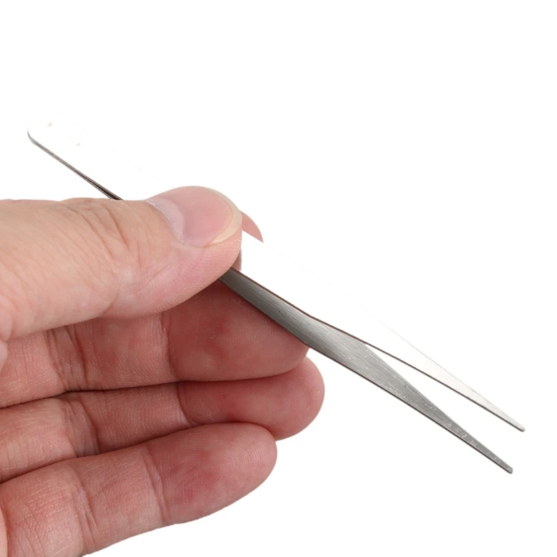 【BARU】 Pinset Lurus Runcing Warna Perak Halus 4X 4 1/2 Inci