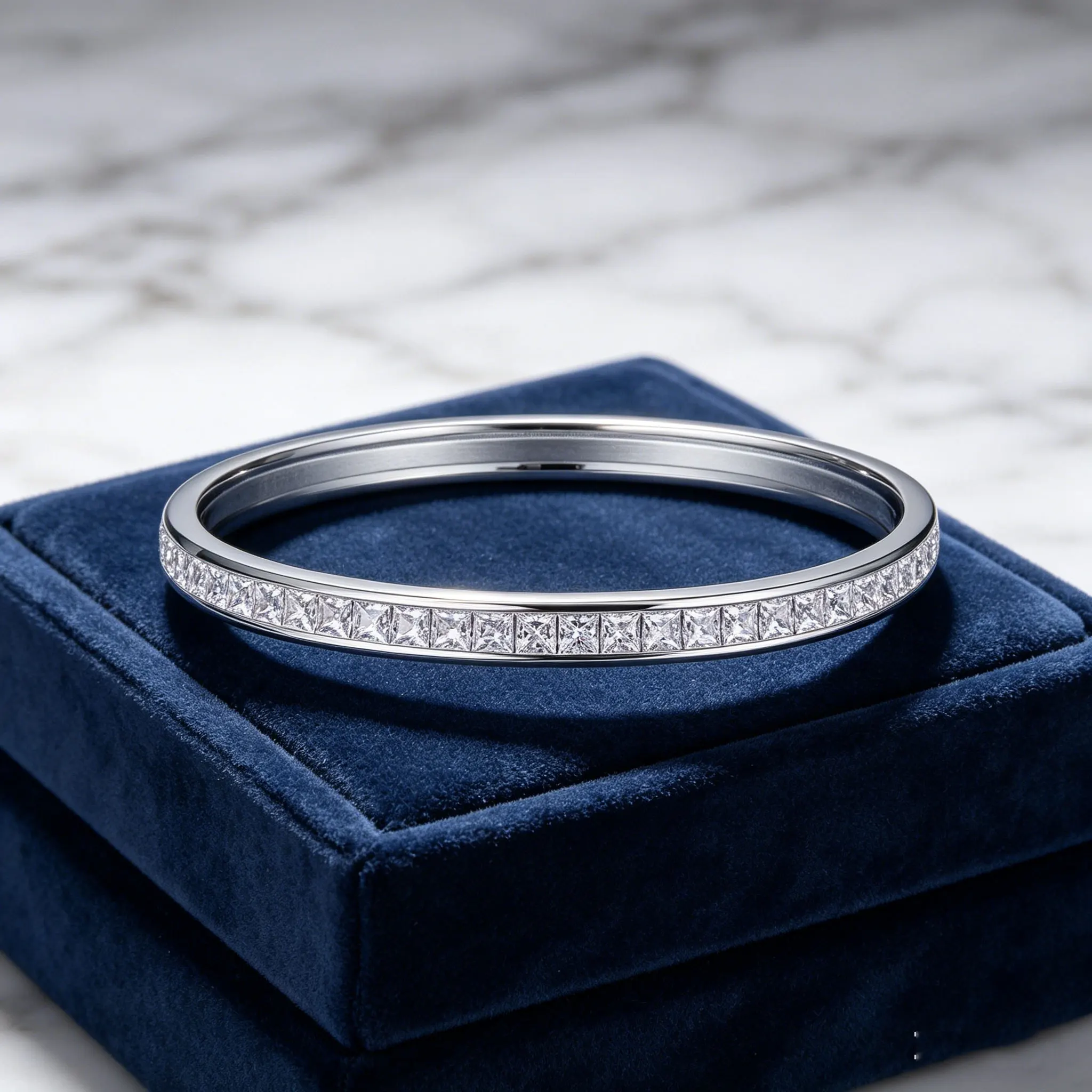 

Браслет с муассанитом огранки «Принцесса» для женщин, серебро 925 пробы, 17,2 г, роскошный браслет с камнями в канале, VVS1, цвет D, ювелирное украшение, подарок жене