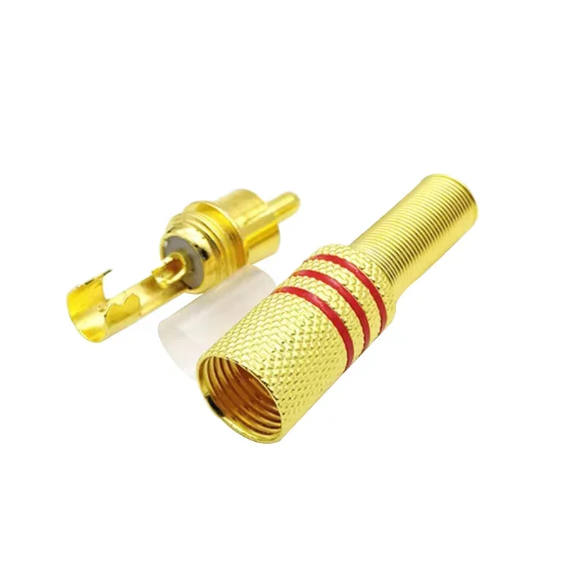 5/20/100PCS RCA Male Metal Spring Jack Plug Connector AV Plugs For PC Audio Vedio Welding DIY Parts Gold Red Black