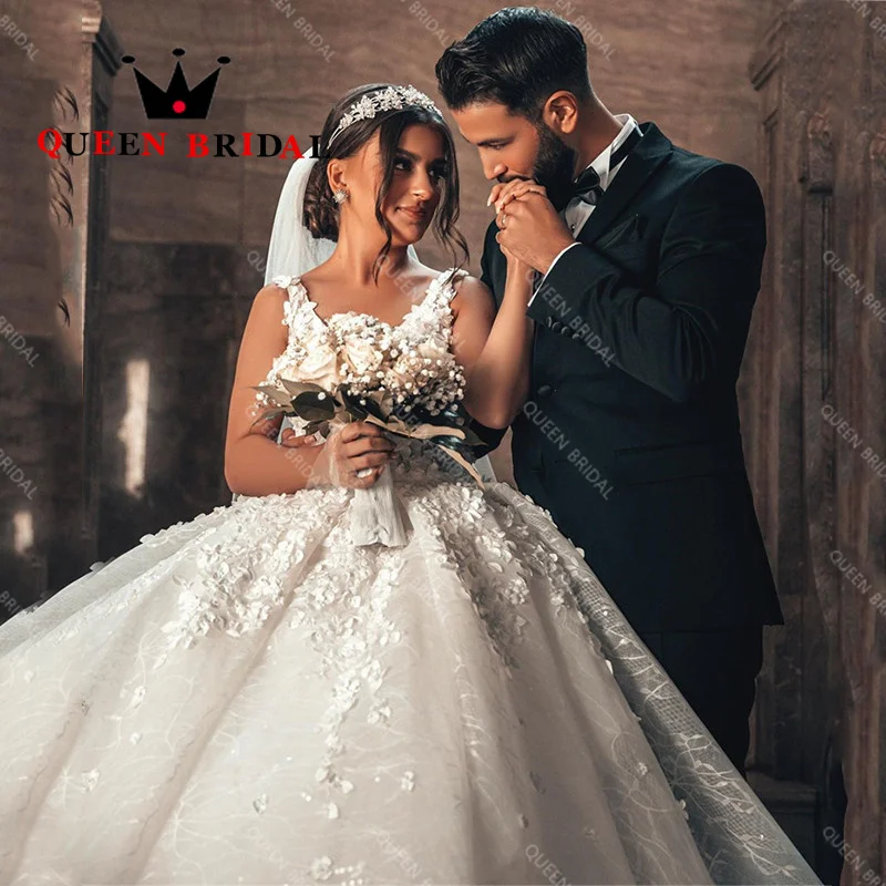 Elegante vestido De novia con cuello en V, apliques De perlas De encaje, sin mangas, largo hasta el suelo, personalizado, Y49X