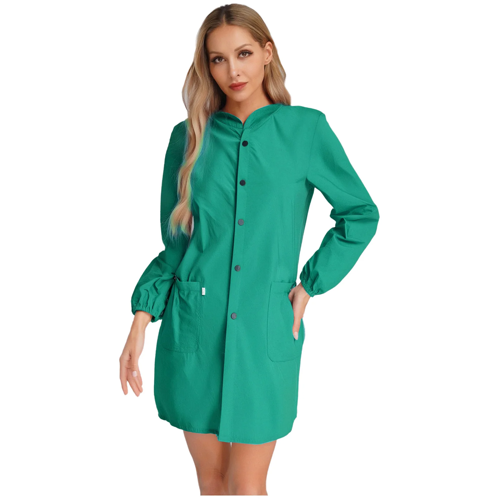 

Women's Windbreaker Hooded Jacket Long Sleeve Mid-length Pockets Outerwear Raincoat Oil Proof Coat for Outdoor Hiking Camping