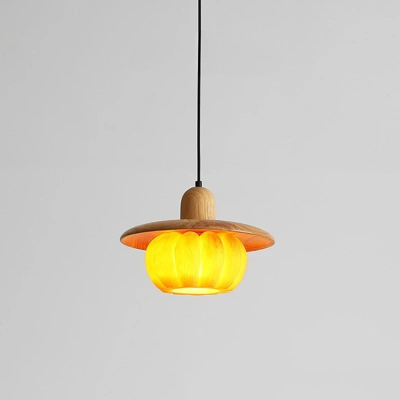 

Wabi Sabi Japanese Style Pumpkin Pendant Light Wooden LED Ceiling Lamp for Dining Table Bedroom Corridor Home Lighting Fixture