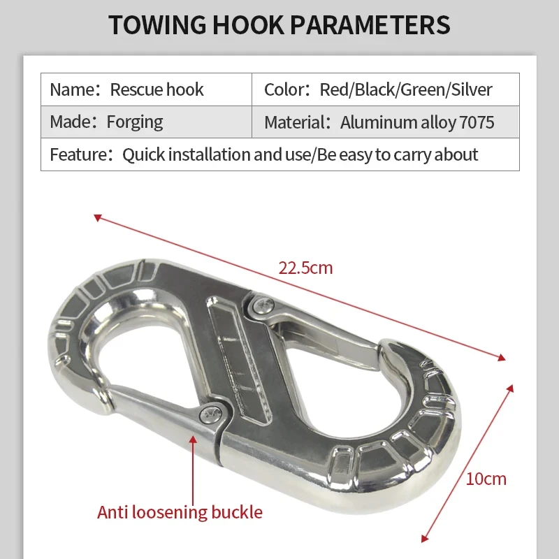 Auto 4x4 Truck Recovery Tow Hook Front and Rear Car Trailer Hook Winch Hitch Parts & Accessories for Car Trailers
