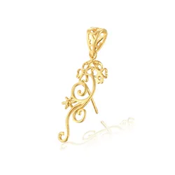 925 Sterling Silver Bail Connector Gold Plated Solid Silver Flower Branches Pendant Pinch Bail
