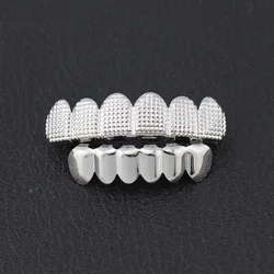 1set Hip Hop Teeth Grillz Gold Plated Dental Grills Rock Tooth Grillz Caps Crystal Teeth Caps Halloween Vampire Tooth