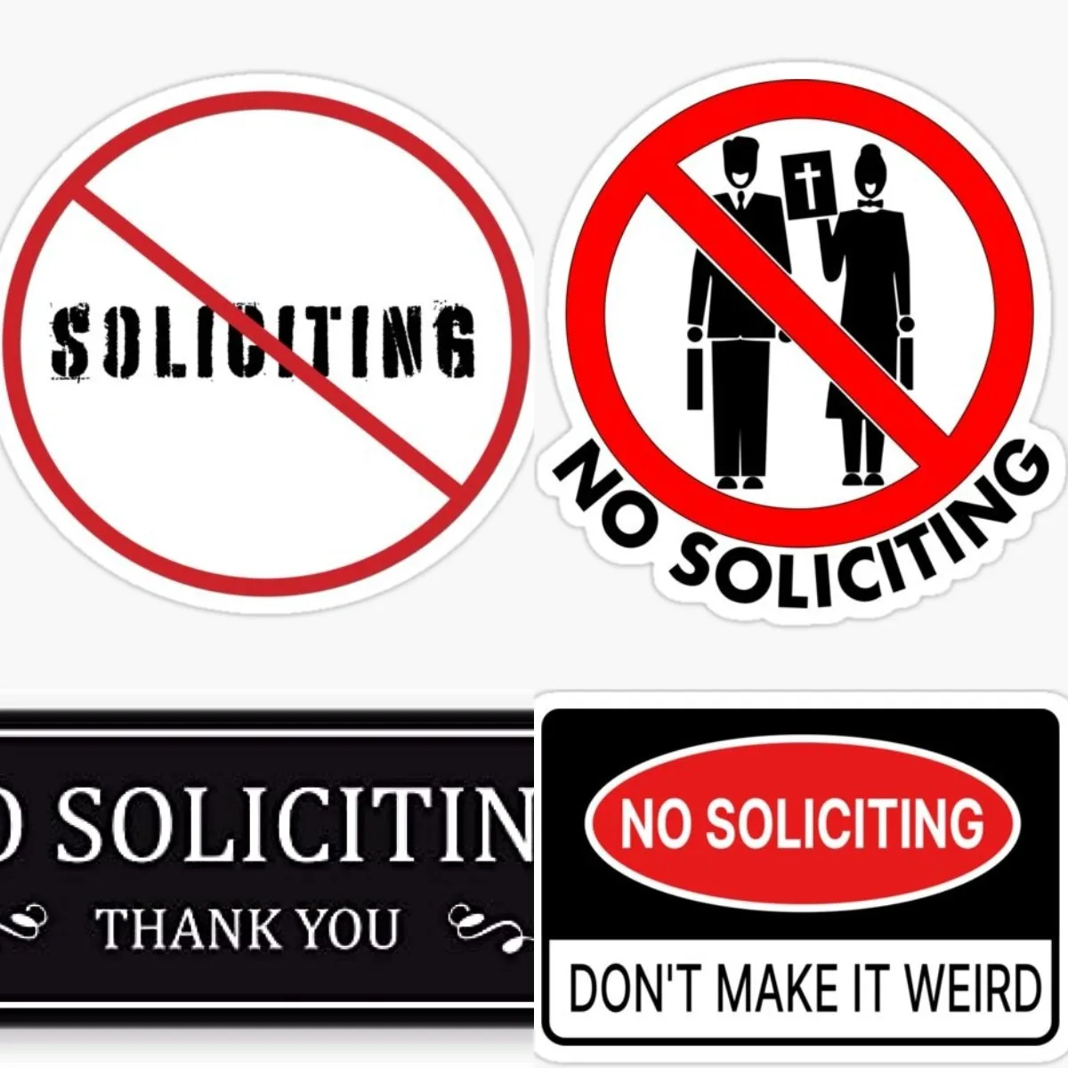 Indoor Outdoor No Soliciting Sign Removable Decal Sticker for Home Business Detailing  House Yard Door Porch Home Wall Decor