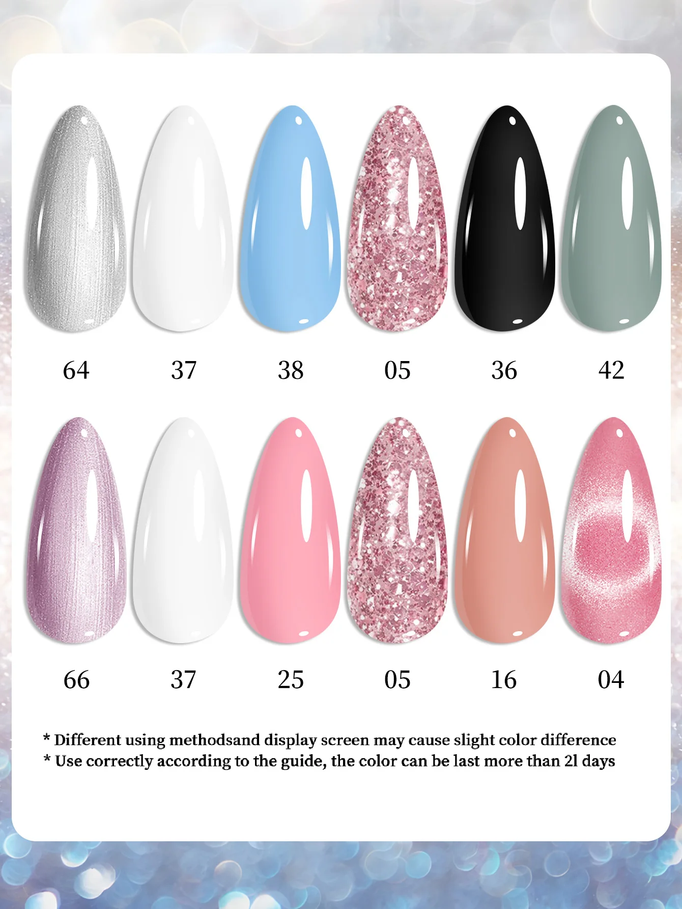 Zestaw lakierów hybrydowych VOKY, 6 kolorów, 7 ml, domowy płyn do usuwania lakierów hybrydowych LED do manicure w domu, odpowiedni do samodzielnego manicure.