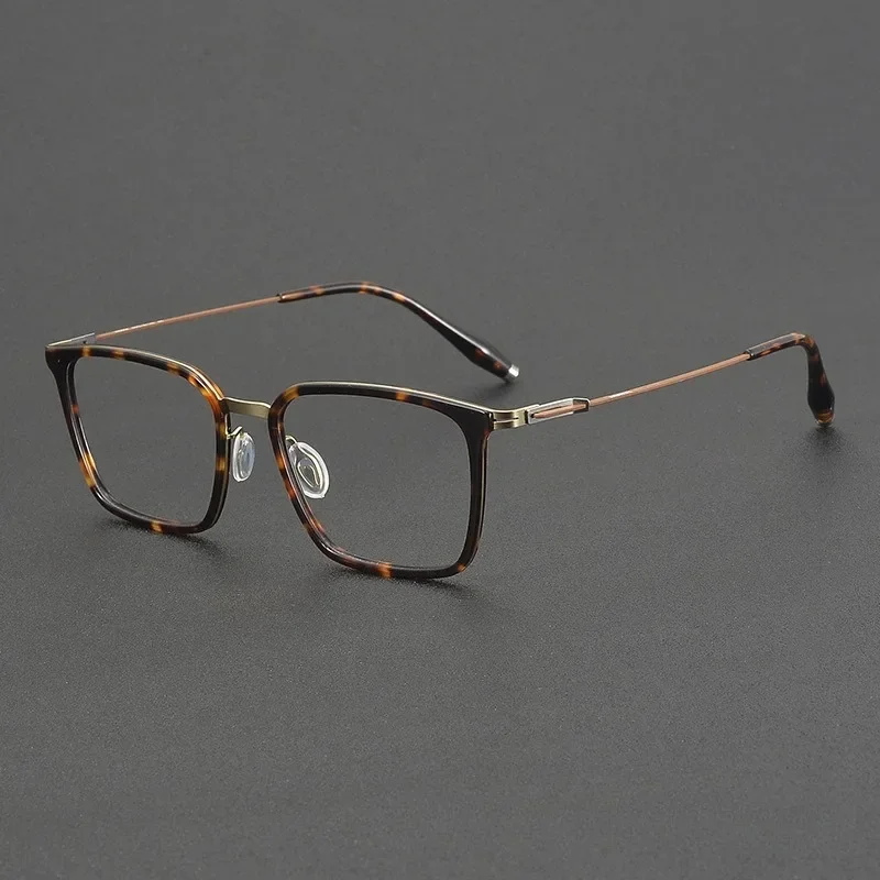 

Top Grade Prescription Retro Women Glasses Men Square Titanium Anti Blue Light Frame 202504 Handmade Acetate Eyewear for Myopia