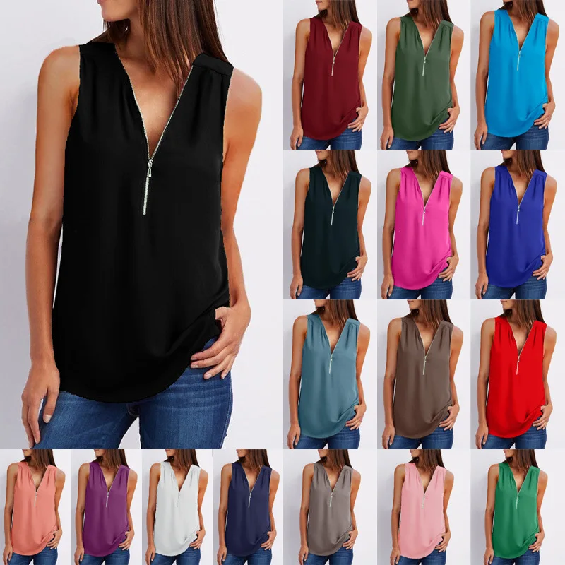 SUSOLA Women Summer Chiffon Blouse Top Lady V Collar Zipper Roll Up Short Sleeves Loose Shirt Blusa Feminina 5XL