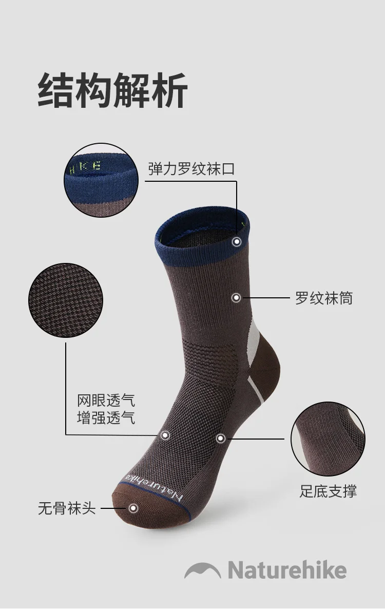 Naturehike Sportsocken für Herren und Damen, schnell trocknende, weiche Socken, verschleißfeste, hochelastische, atmungsaktive Socken zum Laufen und Wandern – Detail 8