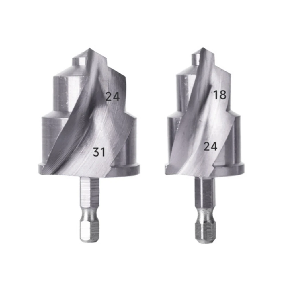 

2 шт. PPR подъемное сверло 1/2 3/4 1 дюйм Набор ступенчатых сверл с шестигранным хвостовиком Открывалка для отверстий Корончатые сверла для водопроводных труб Инструменты для развертывания