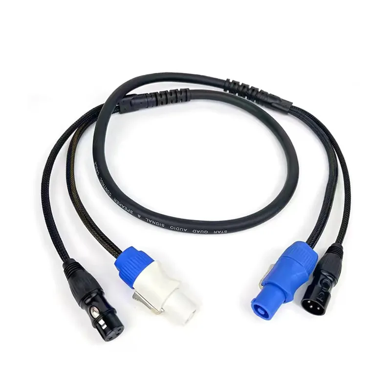 Cable de alimentación DMX Powercon, combinación de enchufe Powercon y línea de señal DMX XLR para conexión de luz, Tránsito de señal