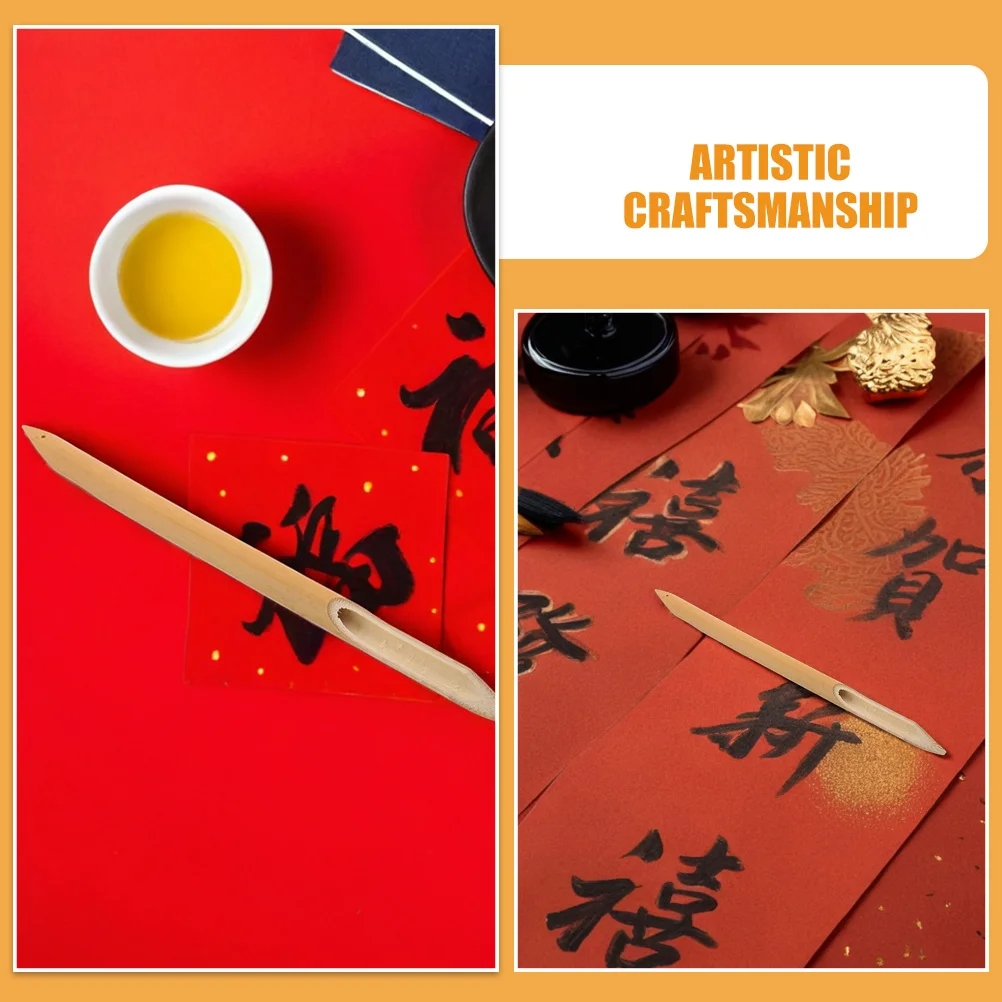 Pluma de inmersión de bambú, herramienta de escritura de caligrafía tibetana resistente a la deformación, Ideal para uso a largo plazo, 2 uds.