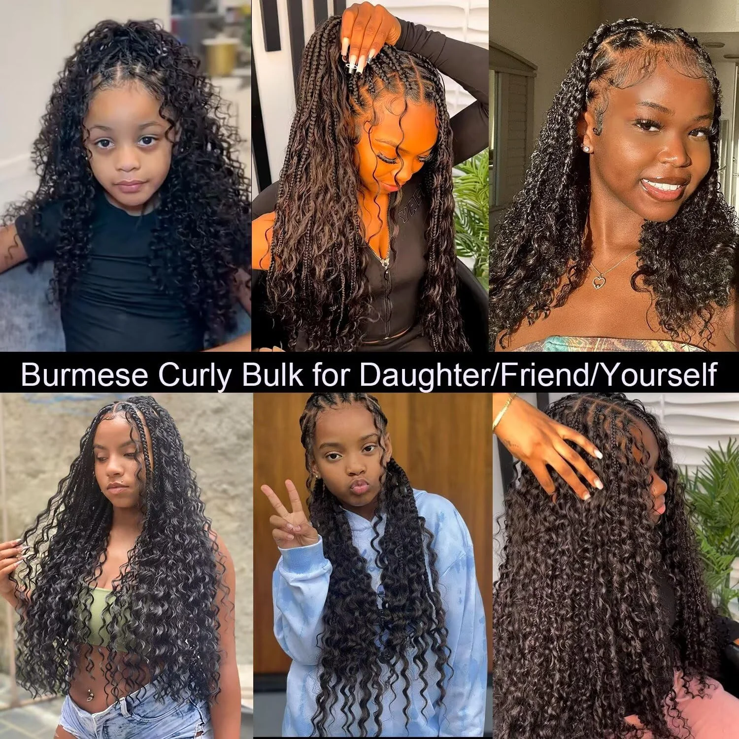 Lemoda البورمية مجعد وصلة إطالة شعر طبيعي مع أطراف سبايل بوهو تجديل لا لحمة حزم عذراء الشعر 15A 1/2/3/4 قطعة 12-32in #6