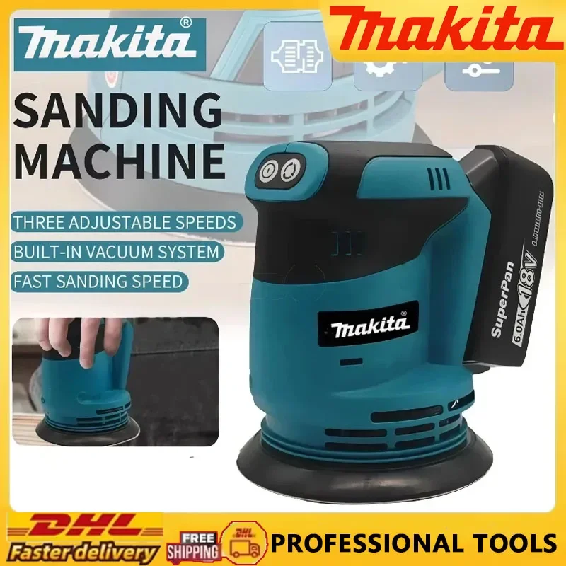 

Makita DBO180Z 18 В бесщеточный аккумуляторный диск случайный орбитальный шлифовальный станок деревообрабатывающий шлифовальный шпатлевка полировка голый инструмент