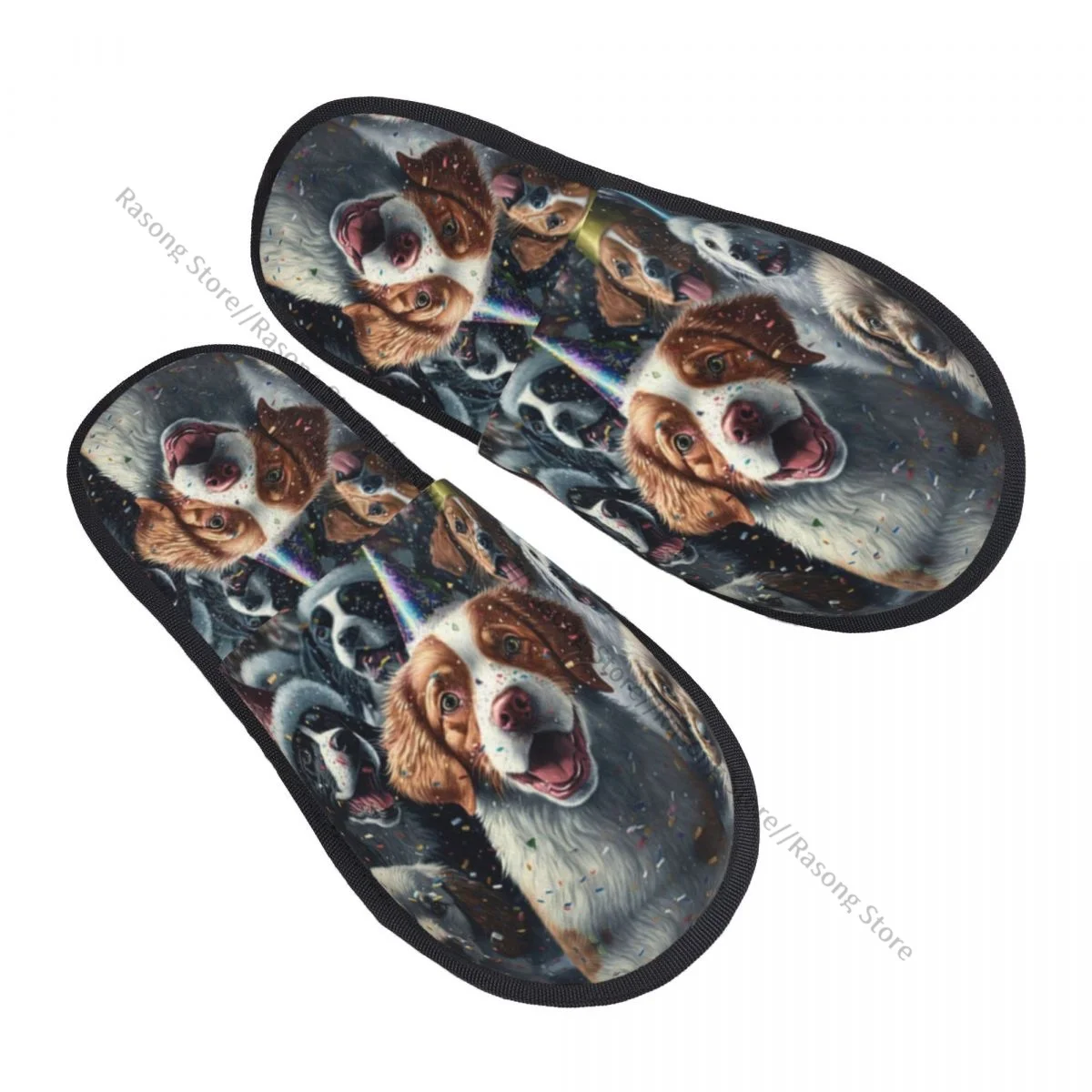 

Winter Slipper Woman Man Fluffy Warm Slippers Cute Dogs House Slippers Shoes